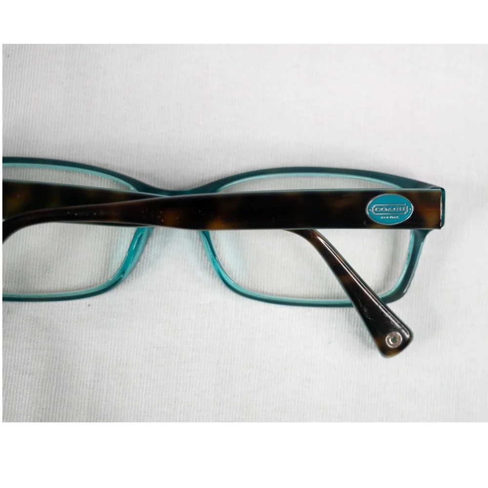 Coach Eyeglasses Frames Case cloth 52 16 135 Dark Tortoise Teal HC 6040 Brooklyn